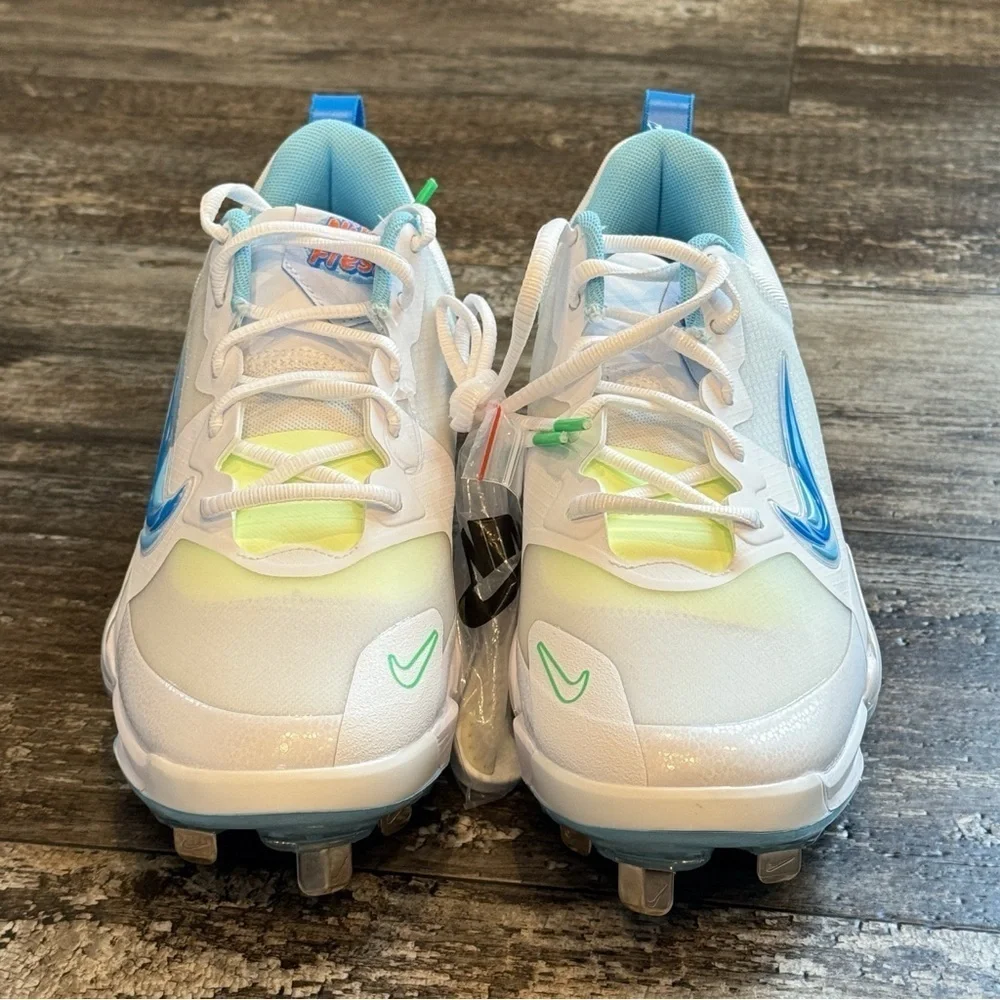 Nike Force Trout 9 Pro Cleats White Volt Aquarius Blue Men Size 7 FQ7941-100 NEW